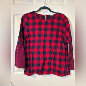 J. Crew blouse - red and blue plaid, size 12